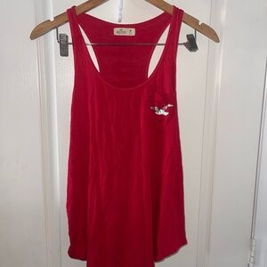 Hollister Bright Red Tank Top with Emblem